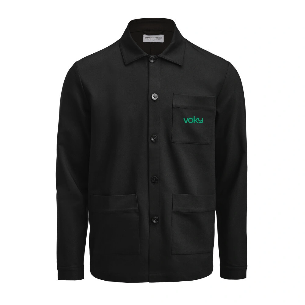 J.H&F Patch pocket Overshirt Black