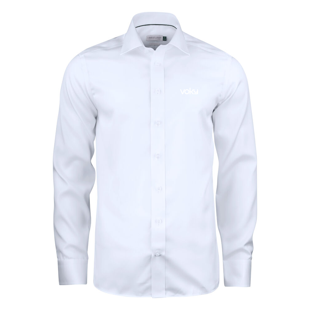 J.H&F Green Bow 01 Regular fit shirt White